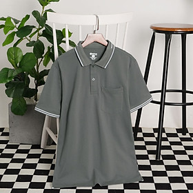 Áo thun polo basic cotton nam Simple & Basic, mềm mịn, thấm hút mồ hôi tốt, mau khô, màu xám