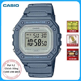 Đồng Hồ Casio W-218HC-2AVDF Dây Nhựa Nam - Mặt Vuông - WR50M