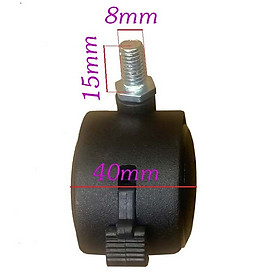 Mua Bánh xe nhựa ty ren có khóa nhiều kích thước