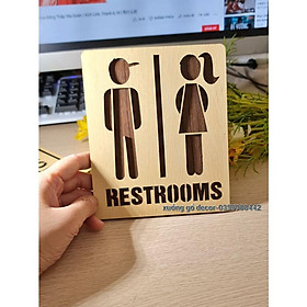 Mua Bảng Gỗ Toilet  biển WC Nam Nữ - Resroom Chỉ dẫn nhà vệ sinh bằng gỗ