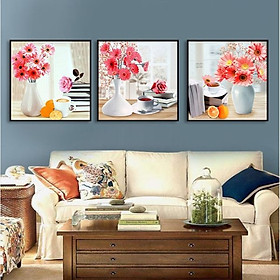 Mua Tranh Trang trí Lọ Hoa Đồng Tiền - Tranh Canvas Treo Tường