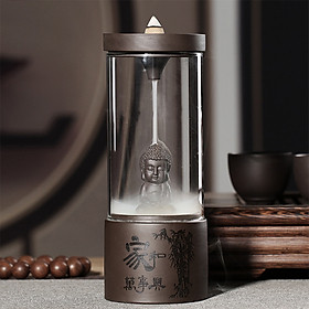 Mua Thác khói trầm hương cổ tự thắp trầm lồng kính tặng 3 nụ trầm phật như lai tọa thiền