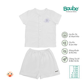 Bộ áo quần cộc tay cài thẳng nhiều màu sắc cho bé sơ sinh và trẻ nhỏ Boube, vải Cotton organic thoáng mát - Size 0-24M