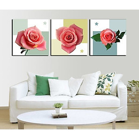 Tranh Canvas treo tường nghệ thuật | Bộ 3 bức vuông| HLB_120