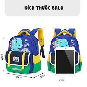 Balo cho bé trai gái đi học mẫu giáo in hình thỏ khủng long màu đẹp dễ thương vải oxford cao cấp 3055