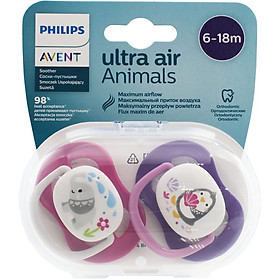 Hộp 02 ty ngậm Philips AVENT Ultra Air hình thú cho bé 6-18