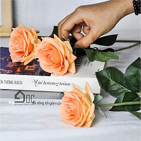 Mua Hoa giả  hoa hồng lụa phủ phấn sáp loại 1 Góc decor