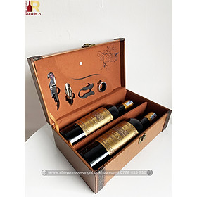 Mua Set quà tặng hộp da 2 chai rượu vang Pháp Nicolas kèm bộ phụ kiện