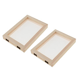 2pcs Wooden Paper Making Frame Screen for Handmade Paper Craft 18x12.5cm