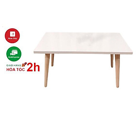 Mua Bàn trà  Bàn Cafe  Bàn ngồi bệt hình chữ nhật giá tốt cao cấp màu trắng chân gỗ  sang trọng  hiện đại  chất lượng cao