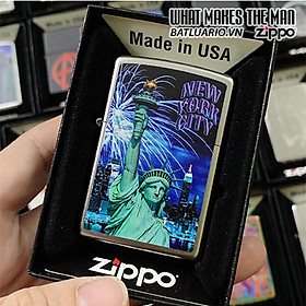 Bật Lửa Zippo 205 Statue Liberty Skyline Fire