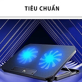 Đế tản nhiệt laptop máy tính bảng Q100 làm mát nhanh đèn led gaming quạt chống ồn 4 mức chỉnh độ cao phiên bản cao cấp 2022 - Tiêu Chuẩn