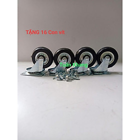 Mua Bánh xe 5cm cao su bộ/4 cái xoay 360 độ