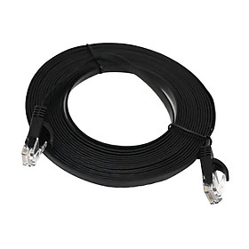 RJ45 CAT6 Ethernet Network LAN Cable Flat UTP Patch Router Black - 2 Meters