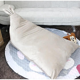 Kids Comfortable Rabbit Ears Design Bean Bag for Toys Storage Reading Sleeping