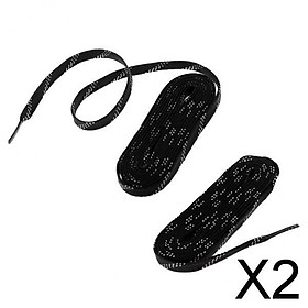 2x1 Pair Premium Sports Ice Hockey Skates Shoe Laces Shoelace 96 inch, Black