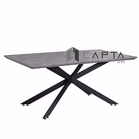 Mua Bàn ăn chữ nhật TN1217-14W Nội thất Capta Bàn ăn mặt gỗ giả đá chân sắt sơn tĩnh điện chữ X nhập khẩu