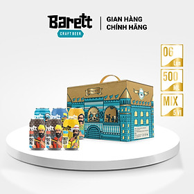 Bia thủ công Barett Craft Beer thùng mix 5 vị 6 lon 330ml lon