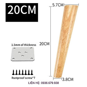 Mua *GIÁ SỐC* COMBO 4 CHÂN GỖ CAO SU TRÒN 20CM