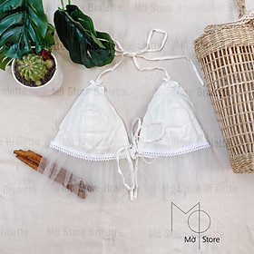 Áo bra lưới dún màu trắng đủ size | MỜ STORE BRALETTE LOLITA