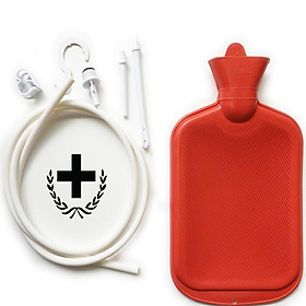 Women Men Enema System Kit with Rubber Hot Water Bottle Douche Bag Tubing