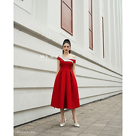 Đầm Đỏ Dự Tiệc Nữ MY WAY Lệch Vai Dáng Xòe Bồng Sang Trọng 9MD2072