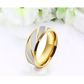 Nhẫn Thép Titan Nam Cá Tính Màu Vàng NN19