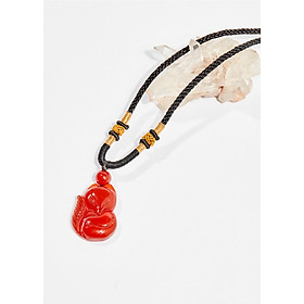 Dây chuyền phong thủy đá mã não đỏ hồ ly 3cm mệnh hỏa , thổ - Ngọc Quý Gemstones