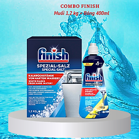 Combo muối rửa bát Finish1,2kg+ Nước làm bóng Finish 400ml