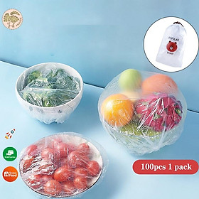 Mua Combo 100 màng bọc thực phẩm có thun co giãn tặng kèm túi gấu tiện lợi