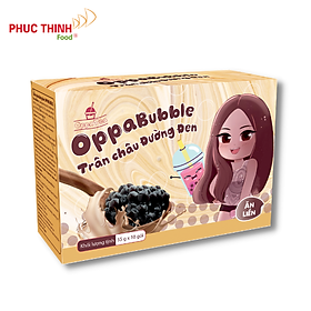 Trân Châu Đường Đen Ăn Liền Oppa Bubble Hộp 350g Nguyên Liệu Pha Trà Sữa