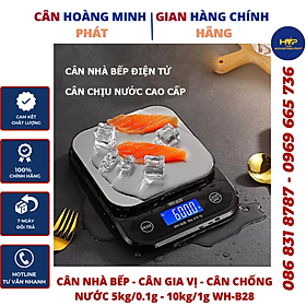 Cân Điện Tử Mini Nhà Bếp Chống Nước, Tích Điện 5kg, 10kg WH-B28 Hợp Kim Thép Chính Xác Cao ( Sạc USB ) [ CÂN HOÀNG MINH PHÁT