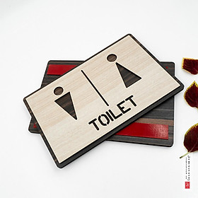 Biển toilet gỗ chỉ dẫn khu vực nhà vệ sinh dán tường SAN-TL12