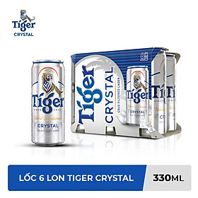 Lốc 6 lon Tiger Crystal lon cao mới (330ml/lon)