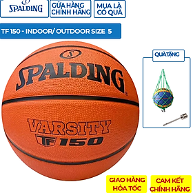 Quả bóng rổ Spalding Varsity TF 150 size 5- Tặng kim bơm bóng và túi lưới đựng bóng