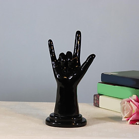 Rock Gesture Resin Statue Finger Sculpture Figurines Music Character