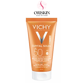 Kem Chống Nắng Không Gây Nhờn Rít Không Màu SPF50  Vichy Capital Soleil SPF50 Face Dry Touch (50ml) -100516689