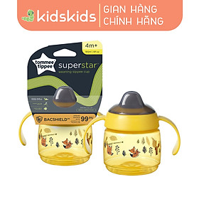 Bình tập uống nước có vòi mút kháng khuẩn chống tràn, chống sặc cho bé Tommee Tippee SuperStar, 190ml – Vàng