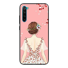 Ốp Lưng in cho Xiaomi Redmi Note 8 Mẫu Cô Gái Váy Hồng - Hàng Chính Hãng
