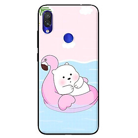 Ốp lưng in cho Xiaomi Redmi Note 7 mẫu Gấu Bơi - Hàng chính hãng