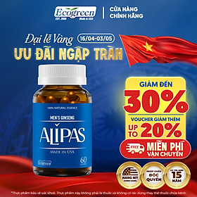 Viên Uống Hỗ Trợ Sinh Lý Nam ALIPAS Ecogreen Tăng Cường Testosterone, Chứa Tinh Chất Hàu