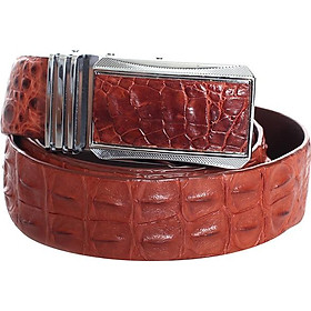 Thắt Lưng Nam Da Cá Sấu Gai Đuôi Huy Hoàng HT4211 (120 x 3.5 cm) - Nâu Đỏ