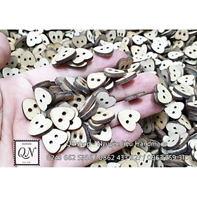 Mua 20 Cúc gỗ hình trái tim  cúc gỗ dừa trang trí  may quần áo