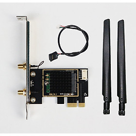Card WIFI Bluetooth cho PC sử dụng chip Intel WIFI 6 AX200 khe PCI cho tích hợp Bluetooth 5.0 tốc độ 2400M có tản nhiệt