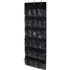 Tủ giày 24 túi có kệ cao - màu đen