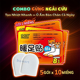 Gói 2 Miếng Dán Nhiệt Bàn Chân DUOLAMAO Làm Nóng Bụng Giữ Ấm Cơ Thể Toả Nhiệt Chống Lạnh Tay - COMBO 5 Gói Giữ Nhiệt Chân