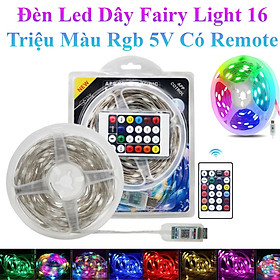 Đèn Led Dây Fairy Light 16 Triệu Màu Rgb 5V Dài 10M Nháy Theo Nhạc Chống Nước Điều Khiển Từ Xa, App Điện Thoại