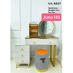 Bàn trang điểm HS Juno Sofa bọc da mặt kính gương led cảm ứng 