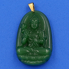 Mặt Phật Đại Thế Chí Bồ Tát thạch anh xanh 4.3cm