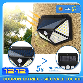 Đèn100 Led Năng Lượng Mặt Trời Cảm Biến Chuyển Động Chống Nước Đèn có 3 Chế Độ Sáng( Dùng Ngoài Trời Sân Vườn Đèn Đường bóng Đèn Chiếu Sáng...)